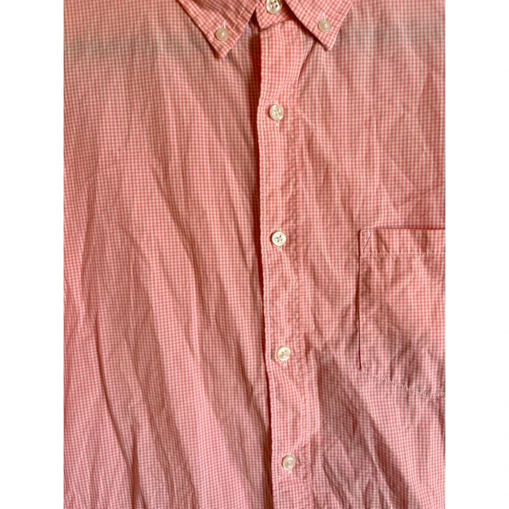 J.Crew‎ Men's Slim Fit Gingham Button Down Shirt XL Coral Pink Long Sleeve - Picture 3 of 7